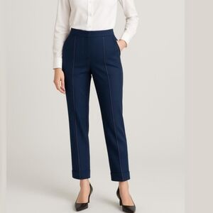 Donna Karan Seven Easy Pieces Navy Pull-On Ankle Pants | Small